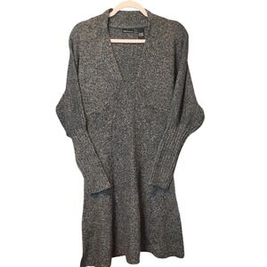Moda‎ International Marled Knit V Neck Long Dolman Sleeve Sweater Dress Size S